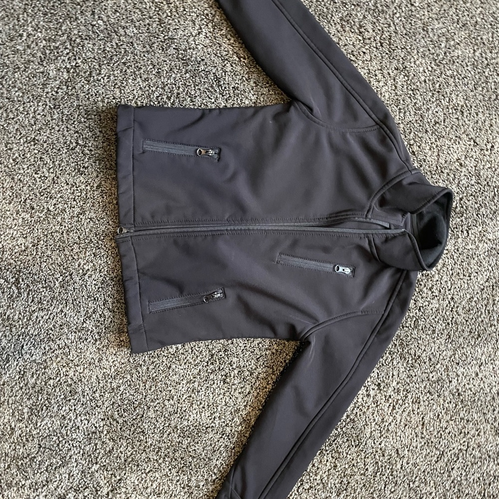 Black windstop jacket. Youth small